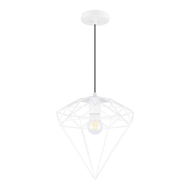 Plafonnier diamant style industriel et nordique - Disponible en 2 couleurs