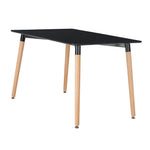 Table style nordique avec pieds en bois hêtre et plateau en bois composite - 2 couleurs disponibes