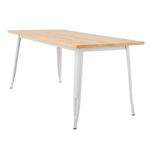 Table style industriel en acier et bois ( 120 x 60 cm ) - 2 couleurs disponibles